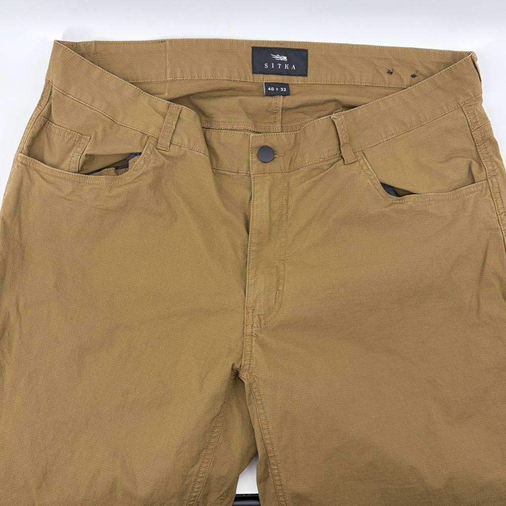 Sitka Pants Mens 40 x 32 Terrane Ripstop Ochre Brown Hiking Outdoor